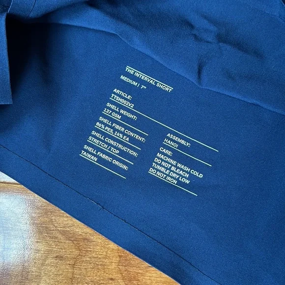 NWT Ten Thousand Navy Interval Short (No Liner) 7" Size Small & Large - Picture 4 of 4